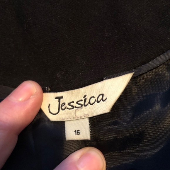 Jessica coat - 16, dark blue, zipper up front, buttons on cuffs, slit in back - Picture 4 of 6